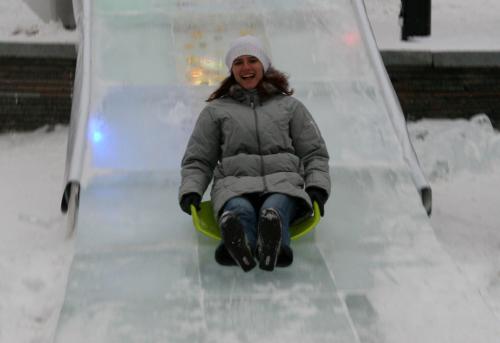 Ice sculpture park in Kyiv