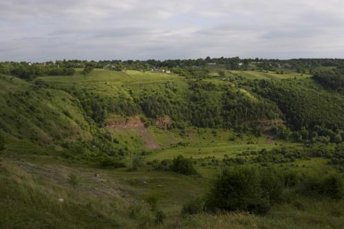 Valley where the castle ruins are located.