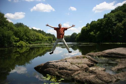 You can jump on the rocks :)