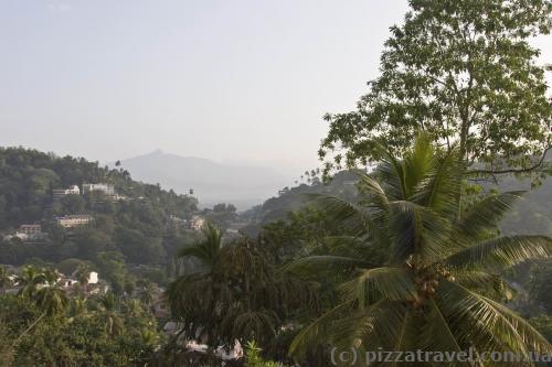 View from the hotel window in Kandy