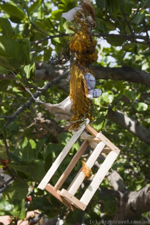 Believers hang such things on a tree and wish upon them.