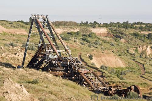 Remains of the bucket wheel excavator