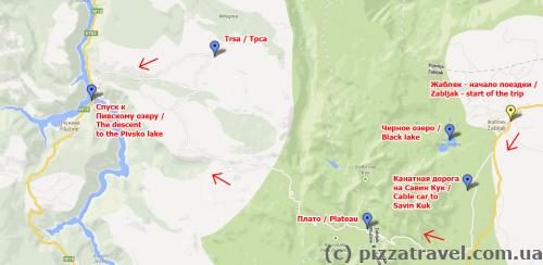 Our route through the Durmitor Park