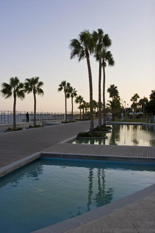 Reconstructed part of the waterfront in Limassol