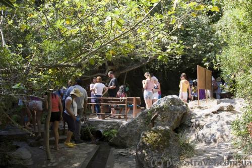 There are often crowds near the Baths of Aphrodite.