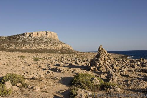 The trail is marked with the pyramids.