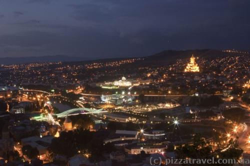 View of Tbilisi from the top station of the cableway