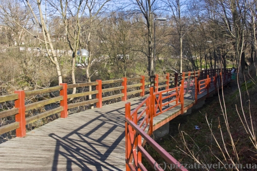 There is a network of paths throughout the park.