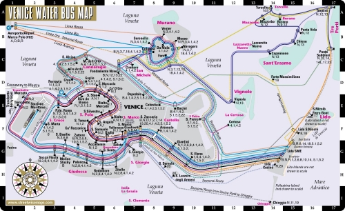 Карта маршрутів вапоретто