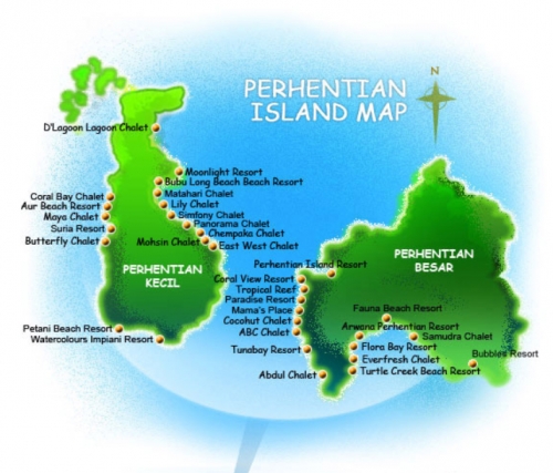 Map of the Perhentian Islands