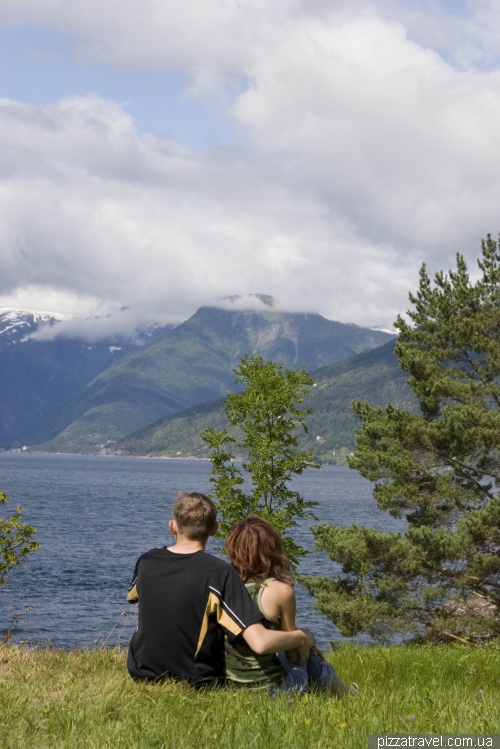 On the shore of the Sognefjord