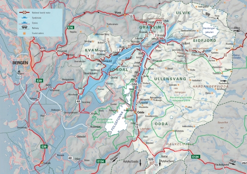 Hardangerfjord map