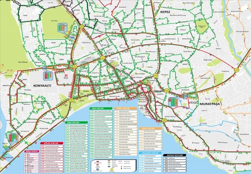 Карта автобусних маршрутів Анталії