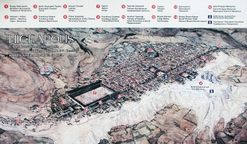 Map of the ancient city of Hierapolis