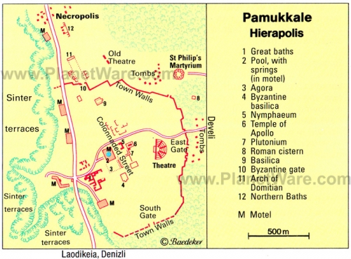 Schematic map of Pamukkale