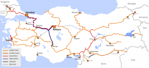 Railway Map of Turkey