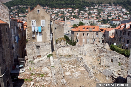 Houses in Dubrovnik, destroyed during the war in 1991