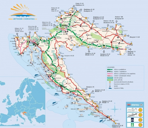 Transportation map of Croatia