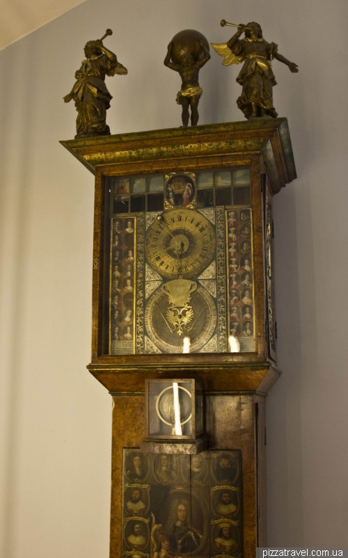 Unique clock in the library of Duchess Anna Amalia in Weimar