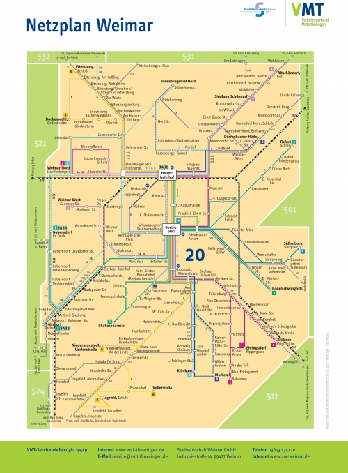 Weimar bus route map