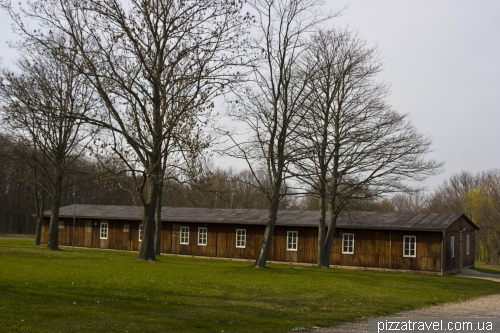 Wooden barrack in the Buchenwald concentration camp