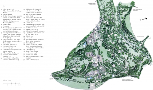 Карта парка около дворца Бельведер в Ваймаре
