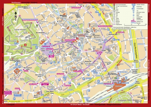 Tourist map of Erfurt