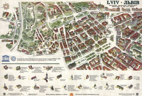 Tourist map of Lviv