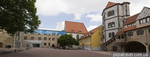 Courtyard of fortified palace Moritzburg in Halle