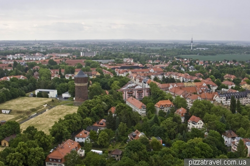 The view from the observation deck at the Monument to the Battle of the Nations in Leipzig