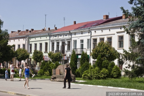 Houses on the Taras Shevchenko square in Kolomyia