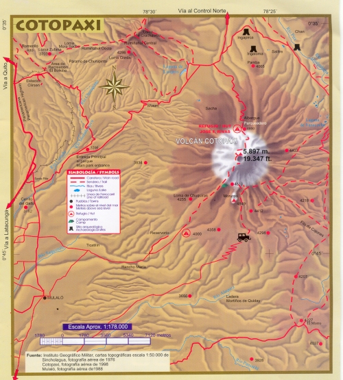 Map of Cotopaxi Park