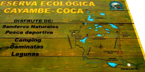 Карта національного парку Cayambe Coca