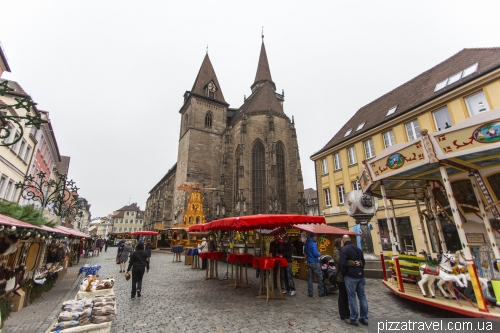 Christmas market on the Martin Luther square in Ansbach