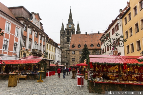 Christmas market on the Martin Luther square in Ansbach