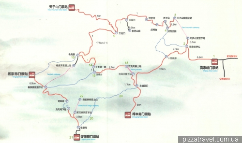 Bus map in Wulingyuan