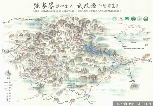 Wulingyuan map (Avatar mountains)