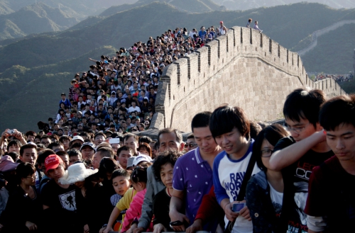 Море туристов на участке Badaling