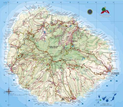 Map of the island of La Gomera