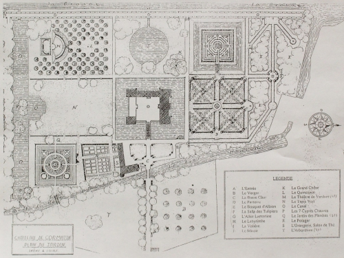 Plan of the Cormatin castle park