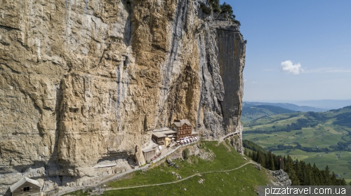 Ebenalp mountain and Aescher-Wildkirchli guest house