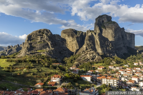 View of Kalambaka and Meteora rocks