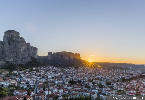 View of Kalambaka and Meteora rocks