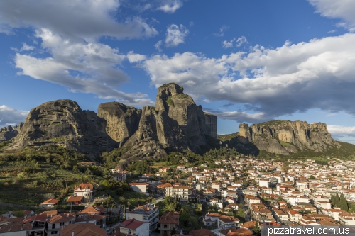 View of Kalambaka and Meteora rocks