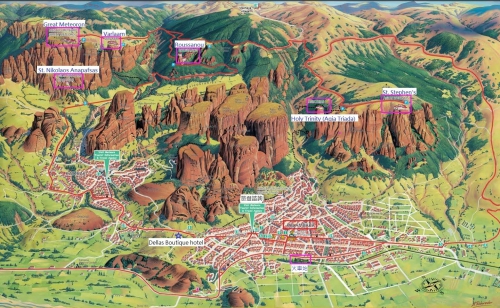 Map of Meteora