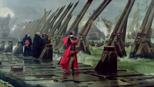 Cardinal Richelieu on the siege of La Rochelle (Henri Motte, 1881)