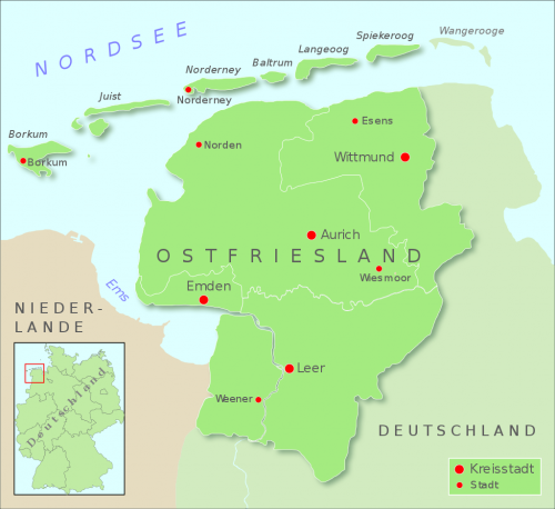 Map of East Frisia