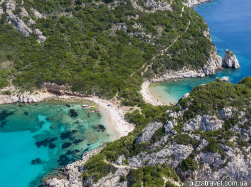 Пляж Порто Тимони (Porto Timoni) на Корфу