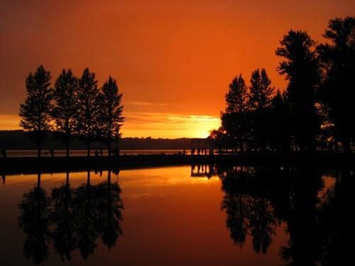 Ternopil Pond at sunset