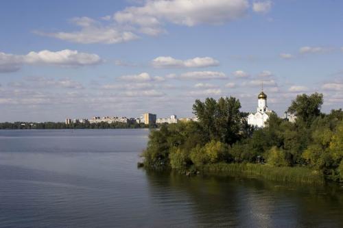 View on the Monastyrskyi (Monastery) island from the bridge